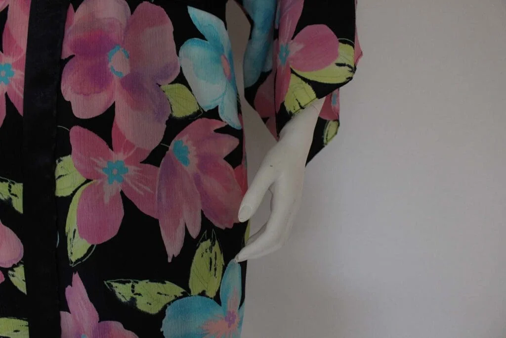 Korte kimono dames met bloemen – Printemps (kort)
