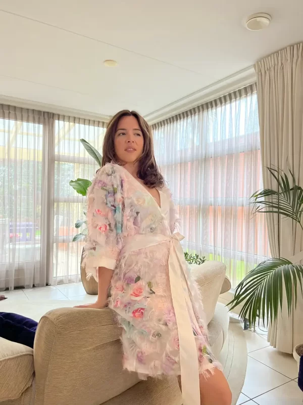 Dames kimono Pastel Roosjes